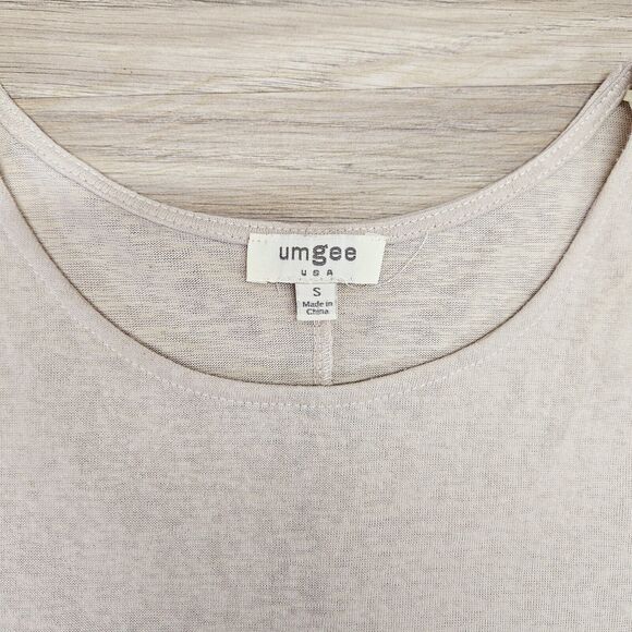 Umgee Womens Tan Animal Print Leopard Trim Cotton Blouse Small - Picture 7 of 8